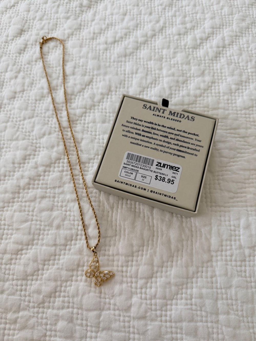 Gold Butterfly Pendant Necklace